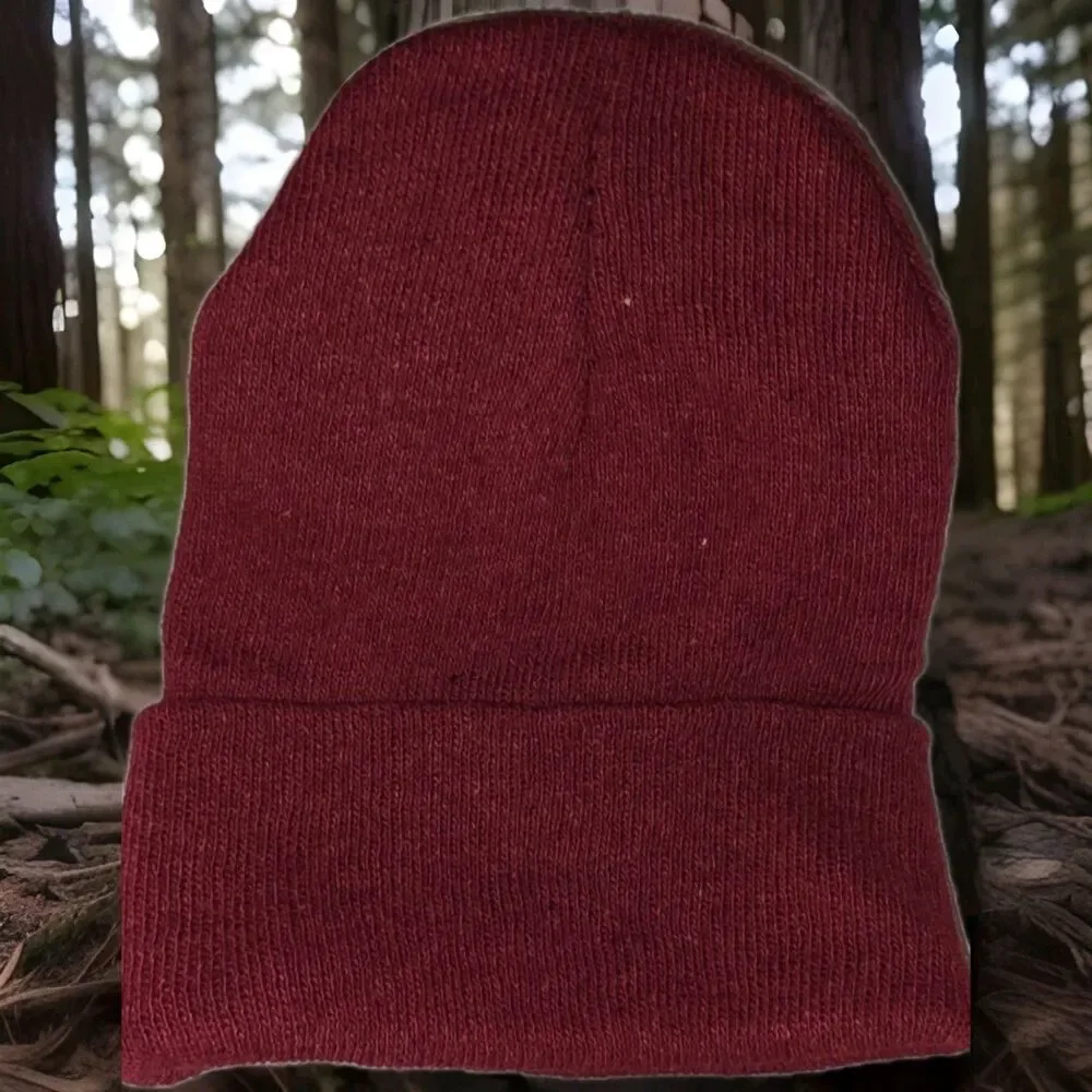 2 Pack Boys Knit Hat New Without Tags One Size  Winter Warm Black Black Burgandy